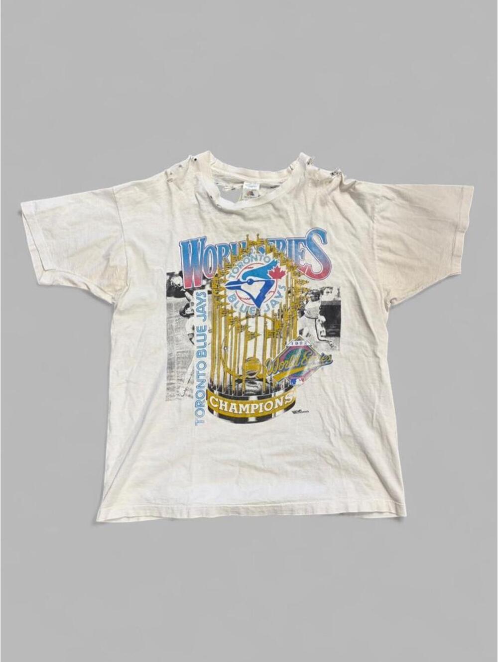 1992 Distressed Toronto Blue Jays Championship Tee